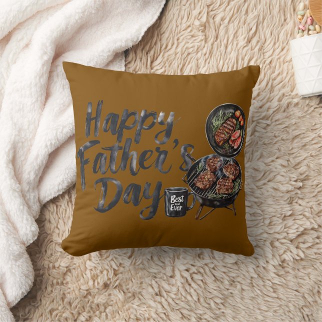 Happy Father's Day Throw Pillow (Blanket)