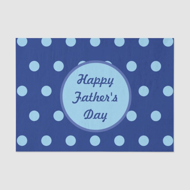 Happy Father's Day Tissue Paper (Navy & Soft Blue) (Front)