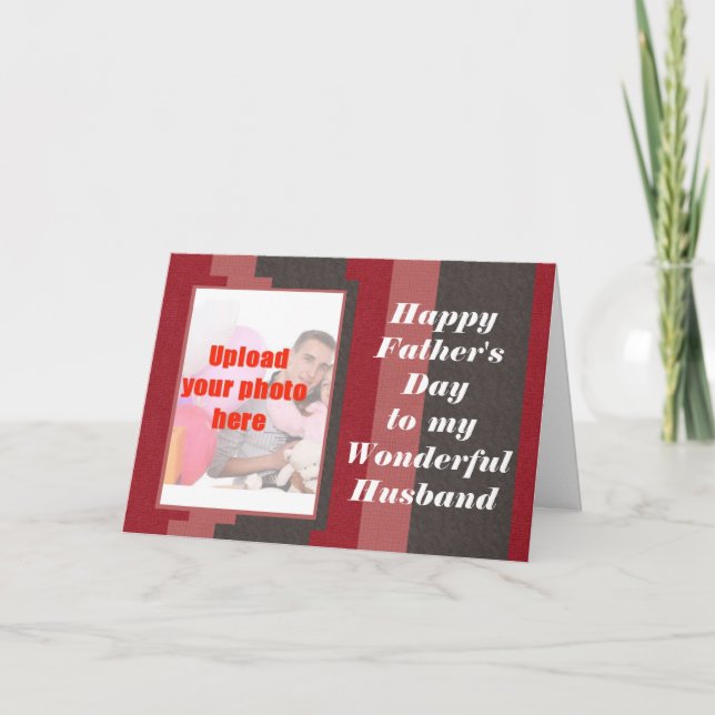 Happy Father's Day to Husband from Wife add photo Card (Front)