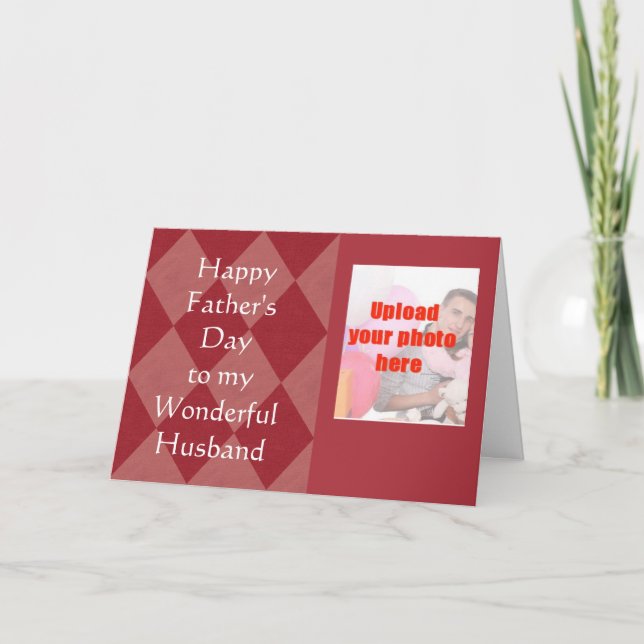 Happy Father's Day to Husband from Wife add photo Card (Front)