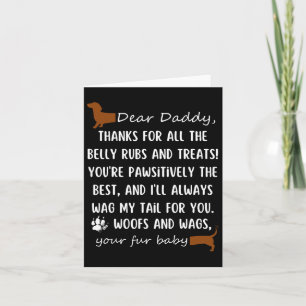 Happy Fathers Day To The Best Dog Dad Shirt Dachsh Card