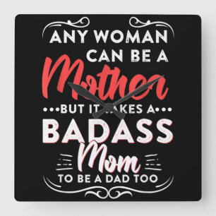 Happy Father's Day To The Best Single Mom Square Wall Clock