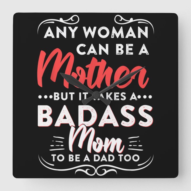 Happy Father's Day To The Best Single Mom Square Wall Clock (Front)