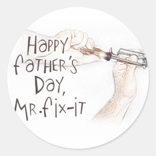Happy Fathers Day to the Handyman! Classic Round Sticker