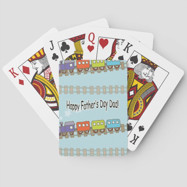 Happy Fathers Day Train Playing Cards (Back)