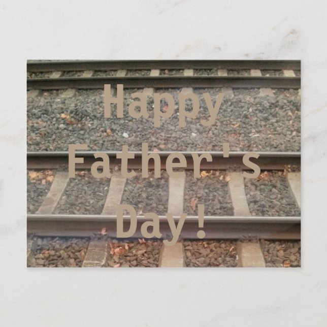 Happy Father's Day Train Tracks, Railway Postcard (Front)