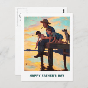 Happy Father's Day. Vintage Art Postcard