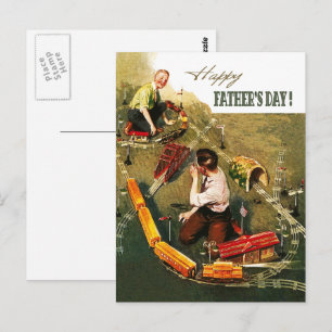 Happy Father's Day. Vintage Art  Postcard