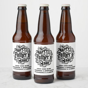 Happy Father's Day vintage beer label typography 