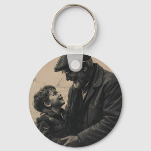 Happy Father's Day Vintage Letter Keychain