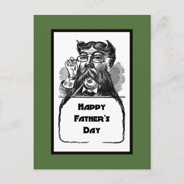 Happy Father's Day Vintage Retro Drawing Postcard (Front)