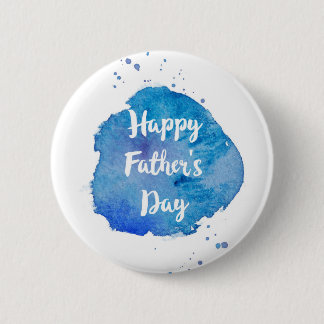 Happy Father's Day|Watercolor Splash 2 Inch Round Button