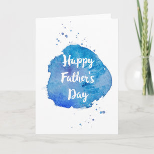 Happy Father's Day Watercolor Splash Card