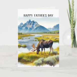Happy Father's Day Wildlife Moose Greeting Card