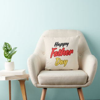 Happy Father's Day wishes with light and dark text Throw Pillow