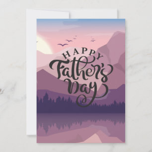 Happy Father's Day with mountains Plaque Gift Tags Save The Date