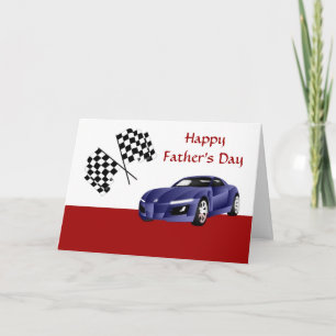 Happy Father's Day with racing car to Dad Card