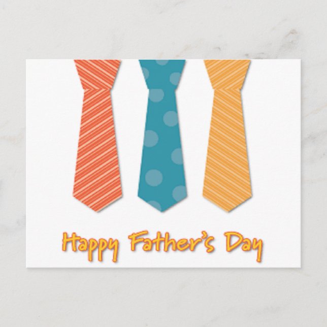 Happy father's day with ties postcard (Front)