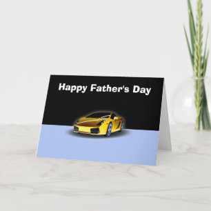 Happy Father's Day with yellow racing car to Dad Card