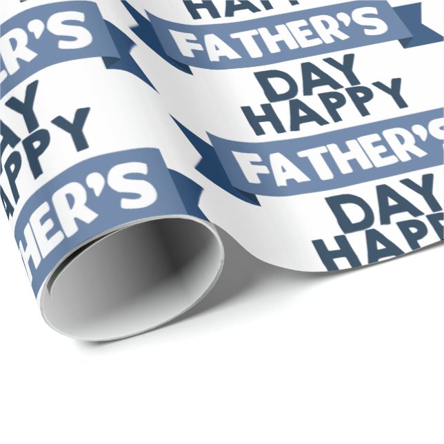 Happy Father's Day word art party wrap Wrapping Paper (Roll Corner)