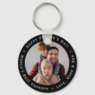 Happy Fathers Day World's Best Grandpa Cool Trendy Keychain