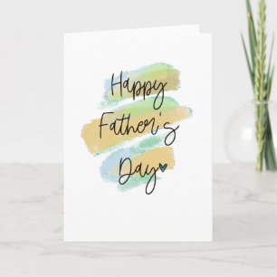 Happy Father's Day Yellow Watercolour Card 