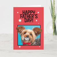 Happy Father's Day Yorkie Dog With Big Smile Humou