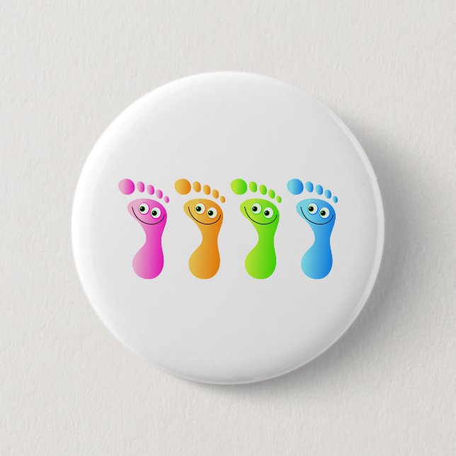 Happy Feet 2 Inch Round Button (Front)