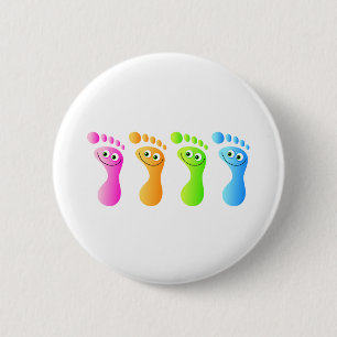 Happy Feet 2 Inch Round Button