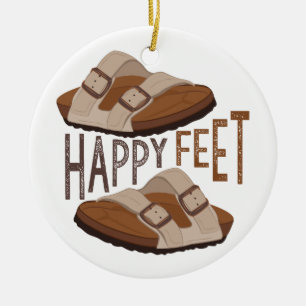 Happy Feet Ceramic Ornament