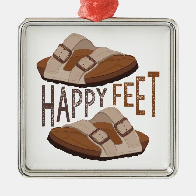 Happy Feet Metal Ornament (Front)