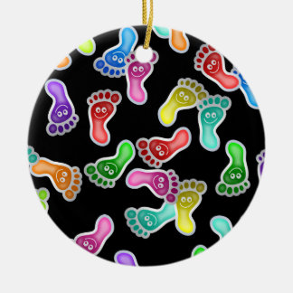 Happy Feet Wallpaper Ceramic Ornament