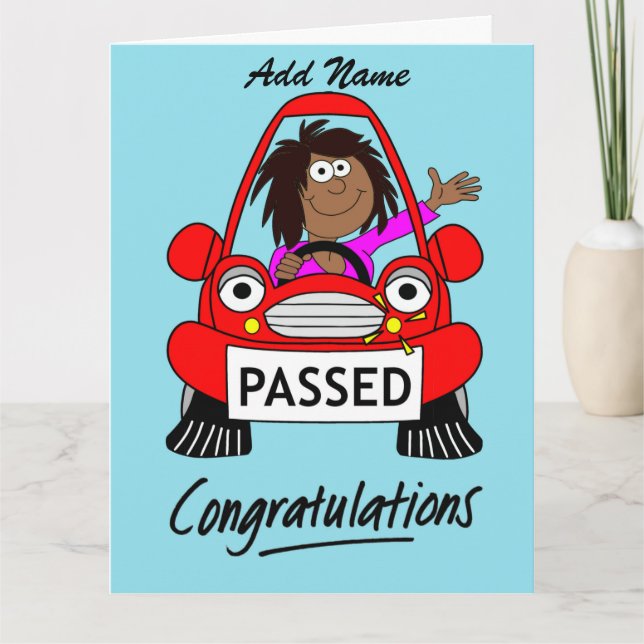 Happy Female, Just Passed Driving Test Card (Front)