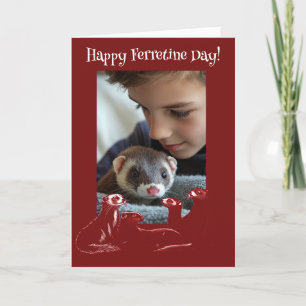 Happy Ferretine's Day with Ferrets Valentine Holiday Card