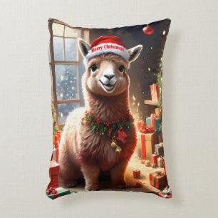 Happy Festive Alpaca Christmas,  Accent Pillow