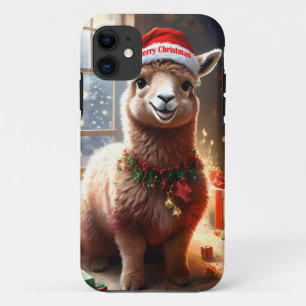 Happy Festive Alpaca Christmas, iPhone 11 Case