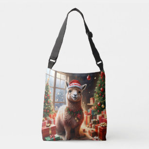 Happy Festive Alpaca Christmas,  Crossbody Bag