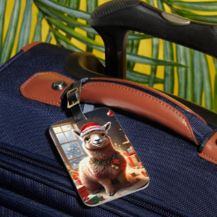Happy Festive Alpaca Christmas, Luggage Tag