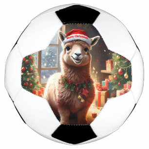 Happy Festive Alpaca Christmas,  Soccer Ball