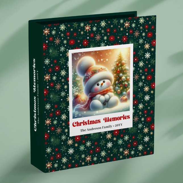 Happy festive Christmas snowman custom kids memory Binder (Happy festive Christmas snowman custom kids memory binder)