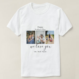 Happy Fête des pères-Cute Photo Collage T-Shirt