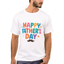 Happy Fête des pères T-Shirt - Fun Colorful Lettre