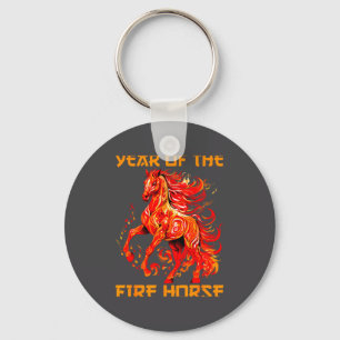 happy fire yea lunar year new horse chinese Humor Keychain