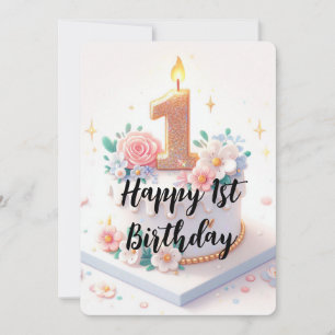 Happy First Birthday Holiday Card