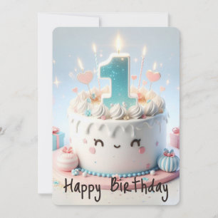 Happy First Birthday Holiday Card
