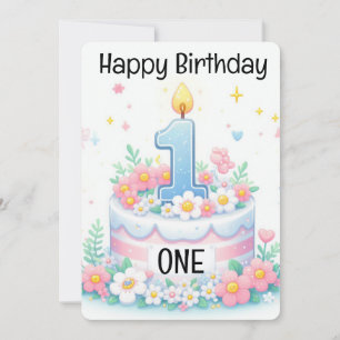 Happy First Birthday  Holiday Card