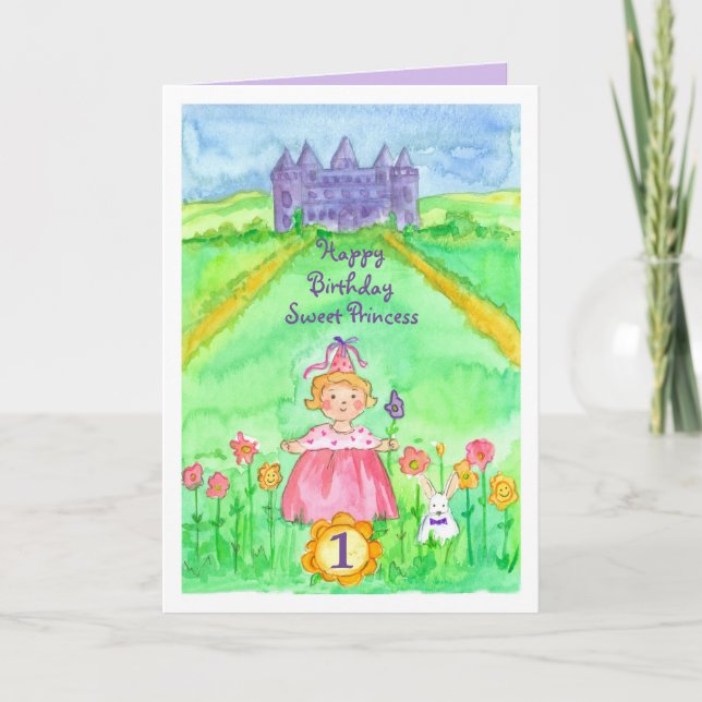 Happy First Birthday Sweet Princess Card (Front)