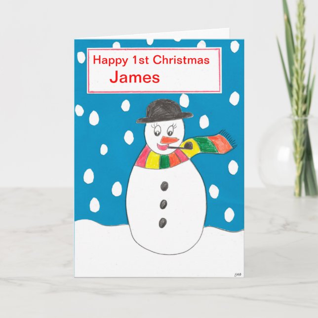 Happy First Christmas James Holiday Card (Front)