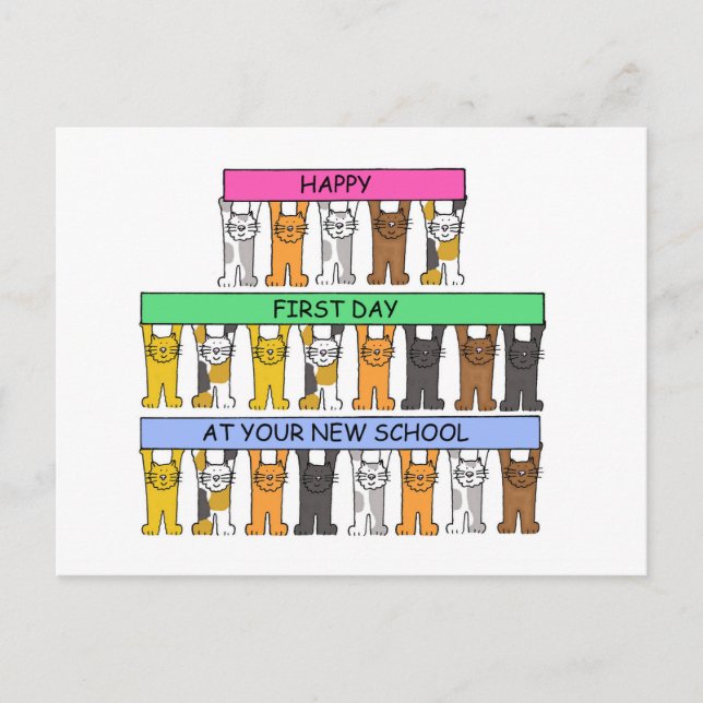 Happy First Day at Your New School Postcard (Front)