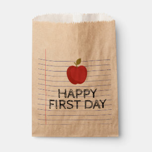 Happy First Day Back to School Apple Teacher Favo Favour Bag